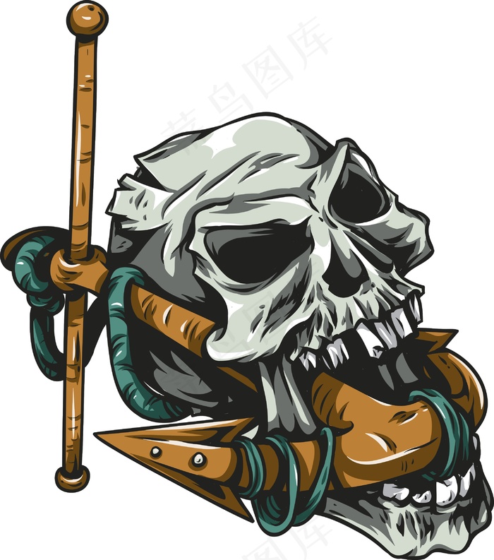 船锚颅骨矢量元素