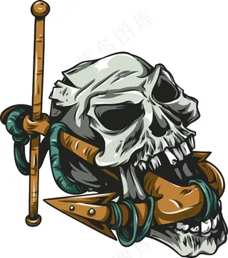 船锚颅骨矢量元素