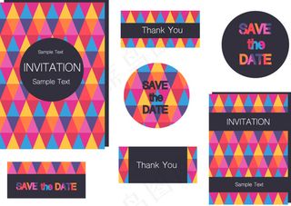 时尚多边形邀请函