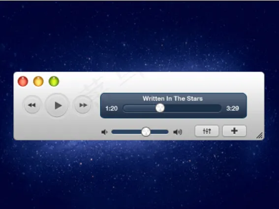 MAC迷你播放器UI素材下载psd模版下载