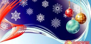 圣诞节吊球雪花背景矢量素材
