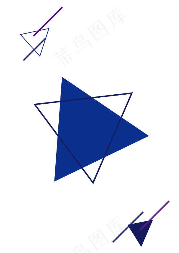 抽象蓝色三角形线条