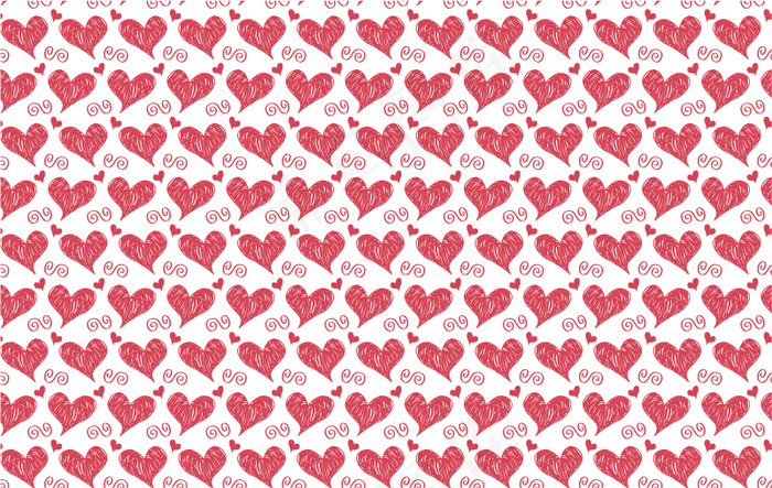 手绘爱心背景矢量素材