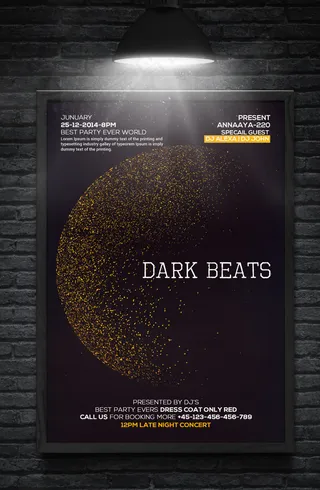 炫酷深邃黑色星空创意海报