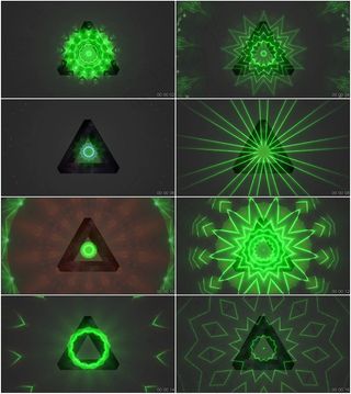 节奏三角形线条万花筒变幻VJ视频素...