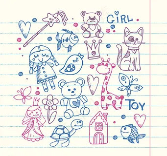 彩绘女孩玩具矢量素材图片 彩绘女孩玩具矢量素材图片