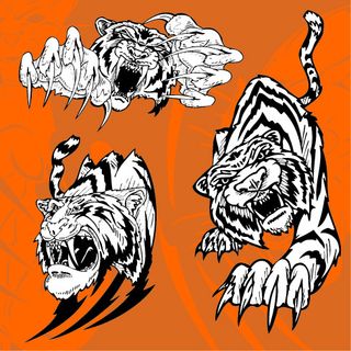 凶猛老虎矢量图