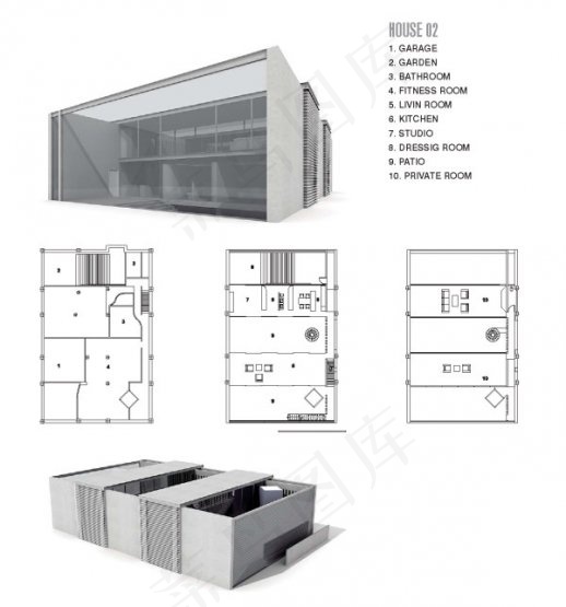 3D办公建筑室内效果图
