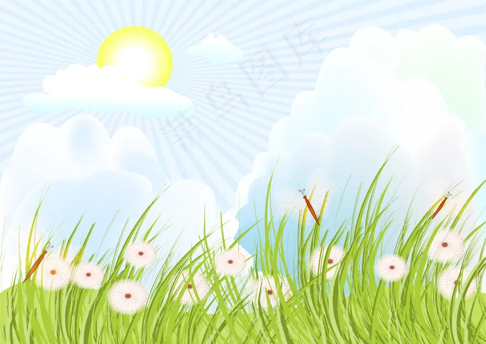 唯美自然花卉背景ai矢量模版下载