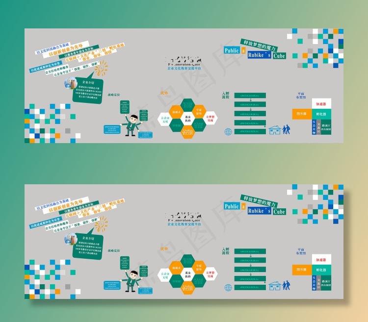 背景墙 流程图 PSD 创新 创业psd模版下载