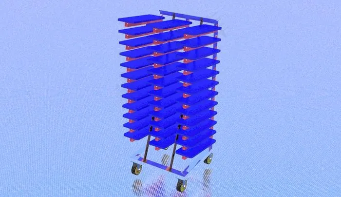 旋转木马的丝网印刷板存放台车