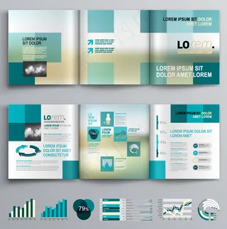 时尚商务折页单页矢量素材