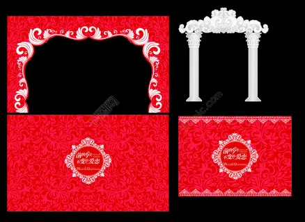红色婚礼背景底纹