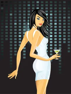 卡通美女图03矢量