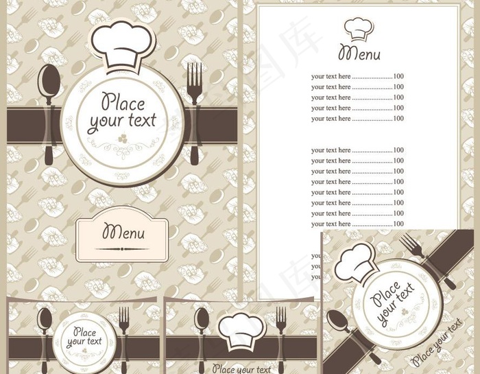 欧式菜单封面设计矢量图片
