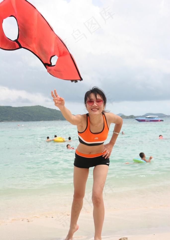 海边美女图片