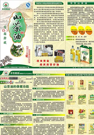 山茶油折页传单图片