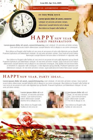 新年派对活动邮件网页模板