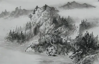 水墨山