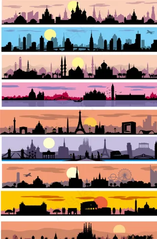 世界建筑矢量图图片