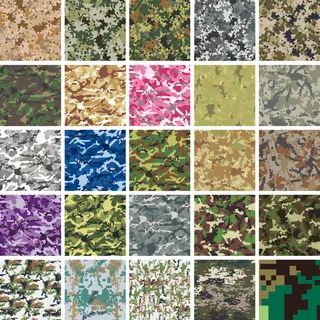 多款迷彩纹矢量花纹花型