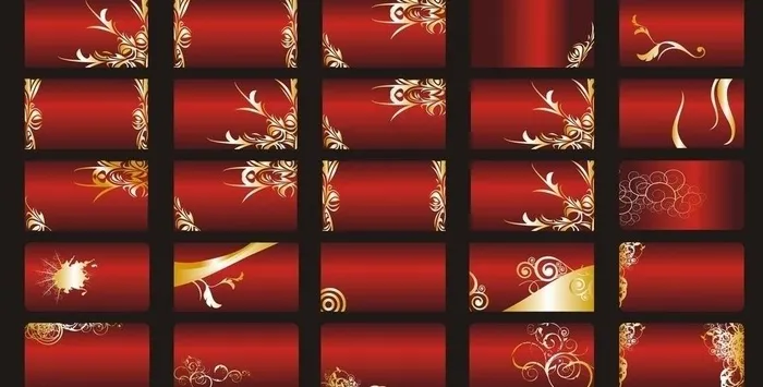 名片 金色花纹图片cdr矢量模版下载