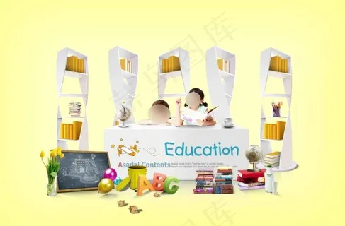 简约书架 韩国素材 简约书架 韩国素材