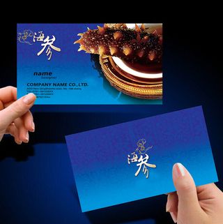 大连海参补品名片模版