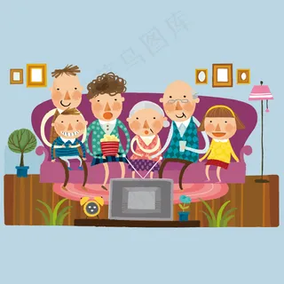 印花矢量图 卡通 卡通人物亲子专题...