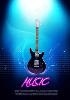 蓝色背景前的吉他 蓝色背景前的吉他