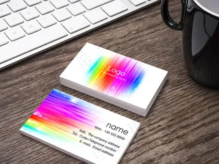 时尚动感炫彩名片设计