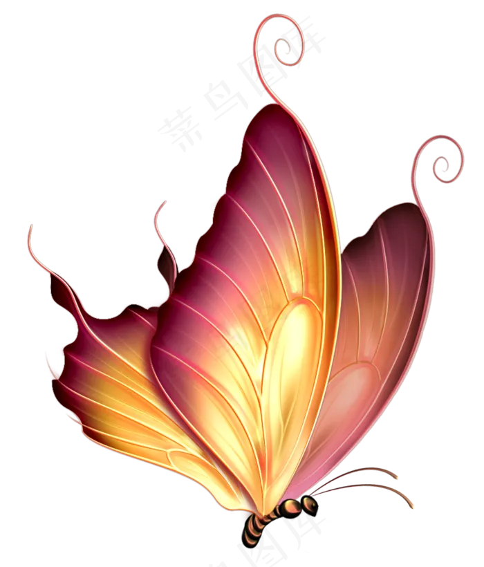 蝴蝶剪影绚丽卡通梦幻蝴蝶