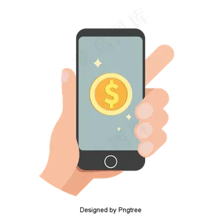 现代简单卡通手机收入要素,免抠元素