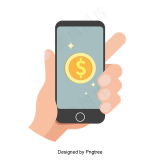 现代简单卡通手机收入要素,免抠元素