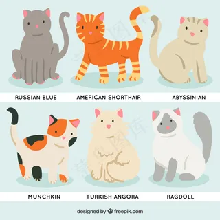 可爱卡通矢量猫