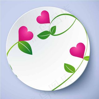简约清新花纹花边瓷盘图案