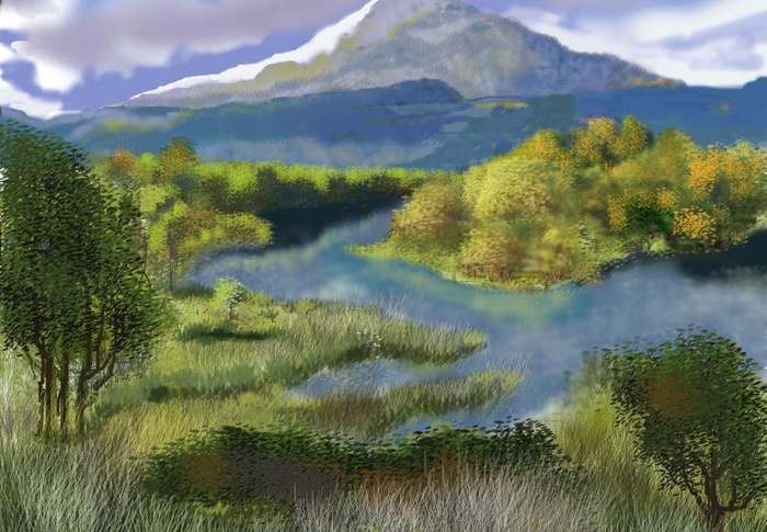 风景油画图片