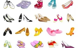 不同款式的鞋矢量的颜色