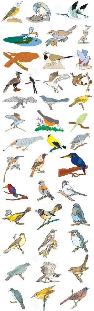 卡通小鸟飞鸟矢量素材