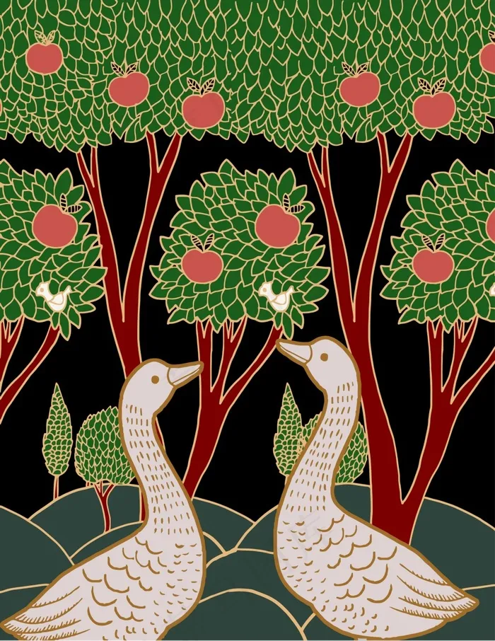 卡通图案插画年画素材装饰画