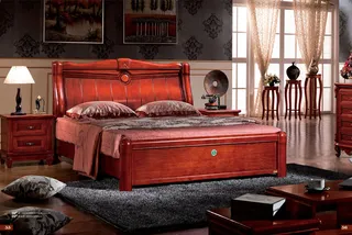 实木床背景图片