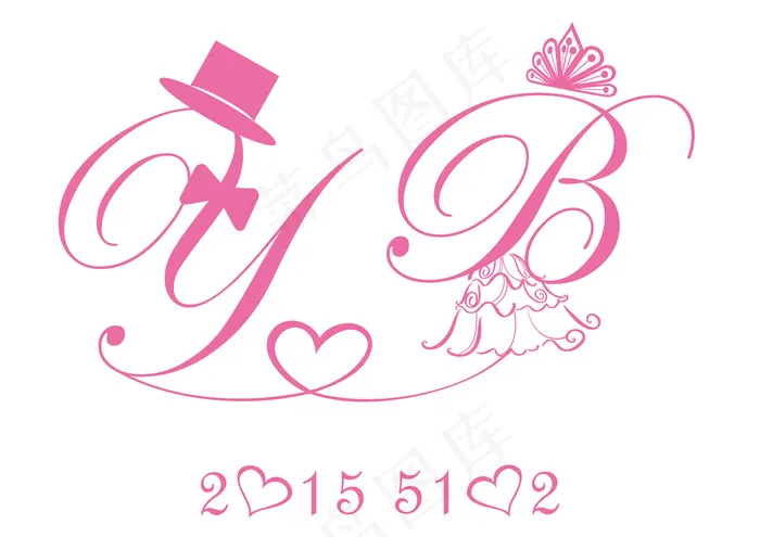 欧式风格婚礼logoAI矢量模板素...