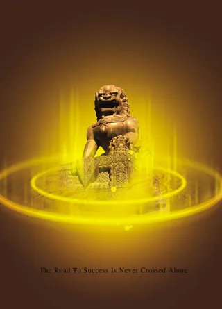 金色石雕狮子图片psd素材