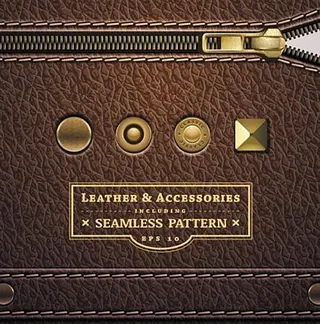 皮革材质饰品矢量素材