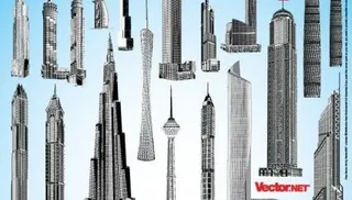 摩天大楼的矢量包1