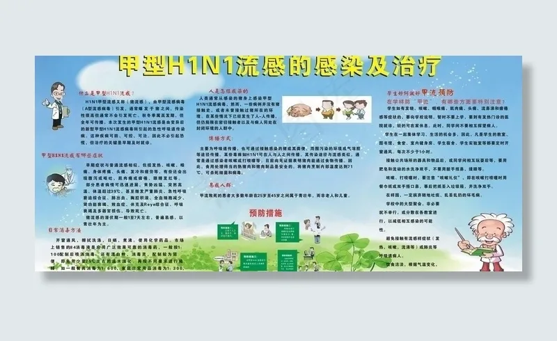 防甲型H1N1流感图片cdr矢量模版下载