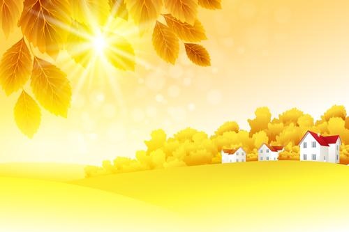 秋天的金黄色背景矢量03eps,ai矢量模版下载