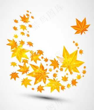 浪漫枫叶矢量素材下载