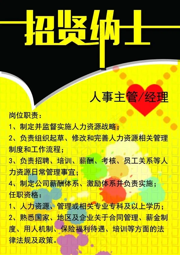 招聘海报psd模版下载