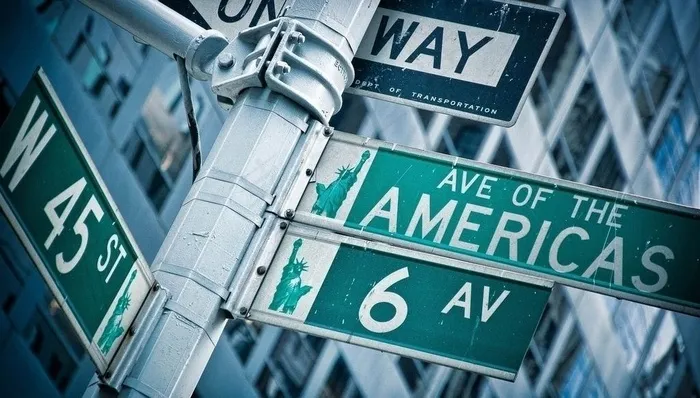 美国道路牌指示牌摄影照片图片